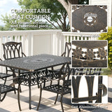 Outsunny Seven-Piece Cast Aluminium Garden Dining Set - Bronze Tone
