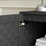 HOMCOM Modern Sideboard, Freestanding Sideboard Storage Cabinet with Adjustable Shelf and 2 Doors for Living Room, Grey