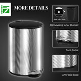 HOMCOM 20L Stainless Steel Compact Home Bin