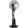 HOMCOM 18" Pedestal Fan with Water Mist Spray, Standing Fan, Humidifying Misting Fan with 3 Speeds, 2.8L Water Tank, Black