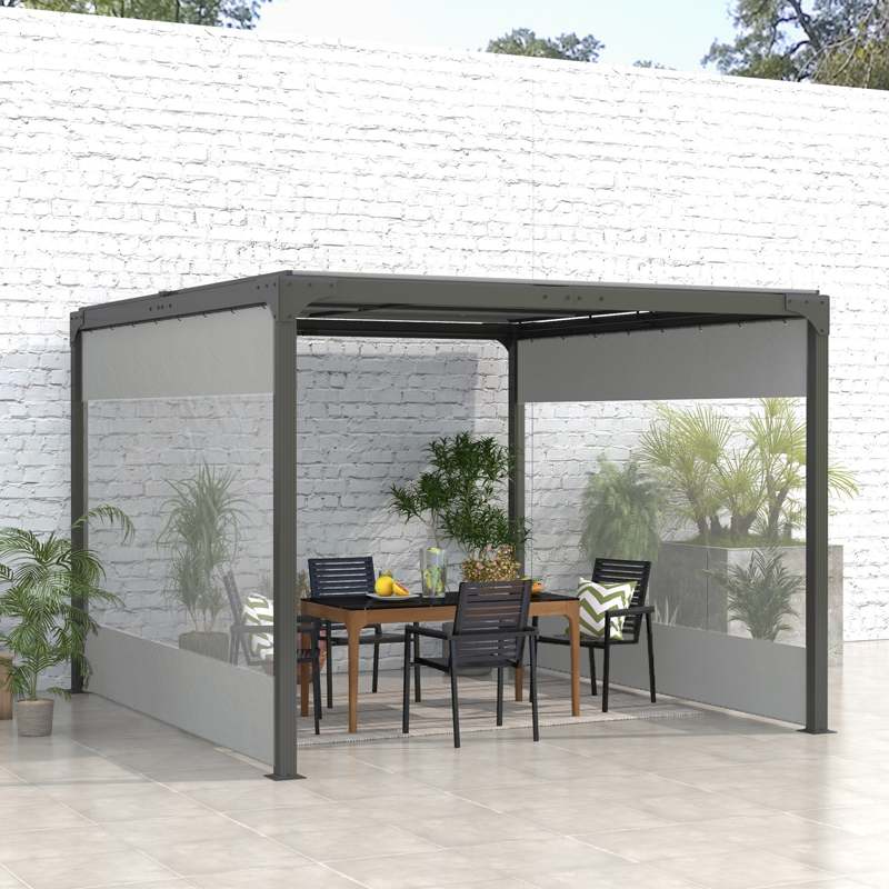 Outsunny Set of Two 3 x 2m Replacement Pergola Panels - Grey