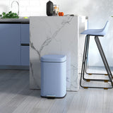 HOMCOM 20L Modern Boxy Metal Home Kitchen Bin - Light Blue