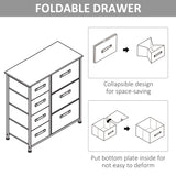 HOMCOM Chest of Drawers with 7 Drawers, Fabric Drawers with Large Storage Space, Drawers Dresser with Metal Frame, Adjustable Feet for Bedroom Living Room, Light Grey