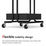 HOMCOM Three-Tier Home Trolley, with Handle and Wheels - Black