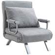 HOMCOM Suedette Adjustable Back Futon Sofa Chair - Grey