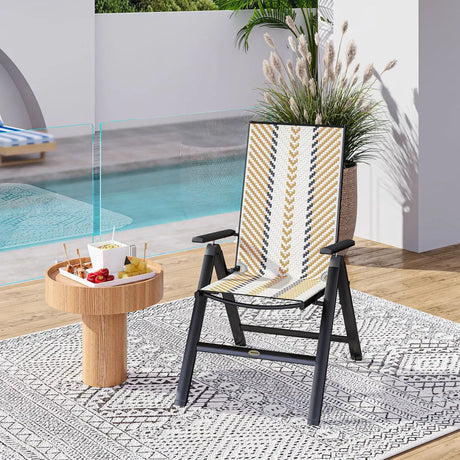 Outsunny Rattan Reclining Garden Chairs - Orange