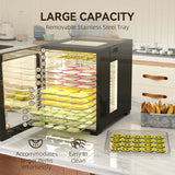 HOMCOM 12-Tray 40-70 Food Dehydrator - Black