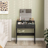 HOMCOM Multi-Storage Dressing Table, with Mirror - Black