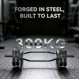 SPORTNOW Olympic Trap Bar, 2" Hex Barbell Bar with 300kg Capacity for Deadlifts, Shrugs, Squats and Farmer Walks