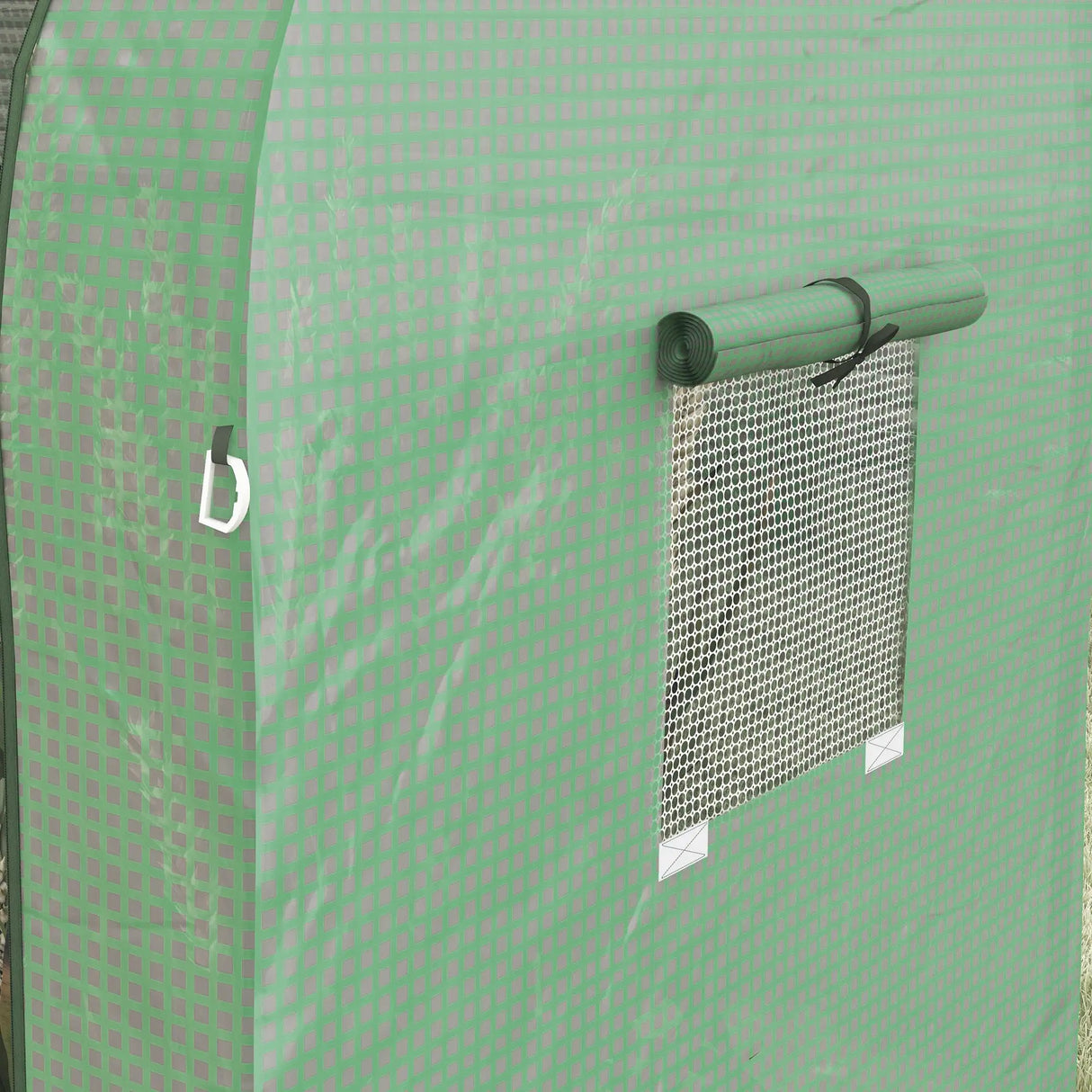 Outsunny Tomato Greenhouse, Garden Growhouse with 2 Roll-up Doors and 4 Mesh Windows, Portable Indoor Outdoor Green House, 185 x 94 x 150cm, Green