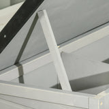 PawHut Wooden Guinea Pig Hutch, Small Animal Cage with Slide-out Tray, Openable Asphalt Roof, 84 x 43 x 70cm, Grey