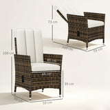 Outsunny 105-150 Reclining Rattan Chair - Cream