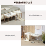 HOMCOM Vintage French Look Bed End Bench - Cream White