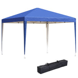 Outsunny 3 x 3M Garden Pop Up Gazebo Height Adjustable Marquee Party Tent Wedding Canopy with Carrying Bag, Blue