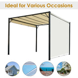 Outsunny Metal Pergola With Canopy Sliding Pergola Canopy 3Lx3Wx2.3H m Garden Gazebo Party Tent Sun Shelter Cover - Cream White/Black