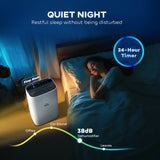 HOMCOM 20L/Day Portable Dehumidifier for Home, with LED Screen, Sleep Mode, 24H Timer, 4L Water Tank, Electric Air Dehumidifier for Damp Laundry Bedroom Basement