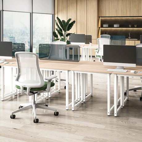 HOMCOM Computer Desk, Writing Table, 80 x 60 x 76cm Workstation for Home Office, Study with Metal Frame, Simple Assembly, White