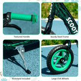 AIYAPLAY Kids Scooter with Adjustable Handlebar, Children's Kick Scooter with Non-slip Footplate, Rear Brake, Kickstand, Green