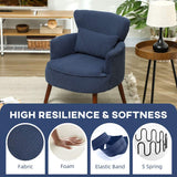 HOMCOM Corduroy Retro Accent Chair - Blue