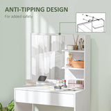 HOMCOM Dressing Table with Mirror and Storage - White