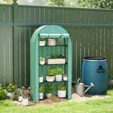 Outsunny Four Shelf Mini Greenhouse - Green