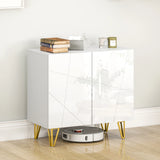 HOMCOM Modern Luxe High Gloss Sideboard, with Hairpin Legs - White