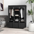 HOMCOM Foldable Fabric Wardrobe for Bedroom, Portable Wardrobe with 5 Shelves, 2 Hanging Rails and 3 Fabric Drawers, Black