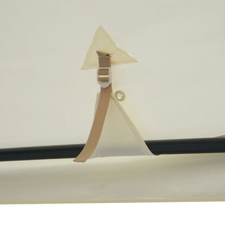 Outsunny 3 x 3 m Metal Gazebo, Garden Pavillion, Double Roof Outdoor Canopy Shelter with Mesh Sidewalls, Cream White