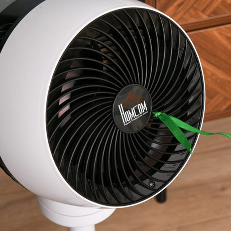 HOMCOM 9'' Air Circulator Fan 3 Speed 3 Mode, 70° Oscillation 90° Vertical Tilt, Height Adjustable, Remote Controller, for Living Room, Bedroom, Office, Black and White