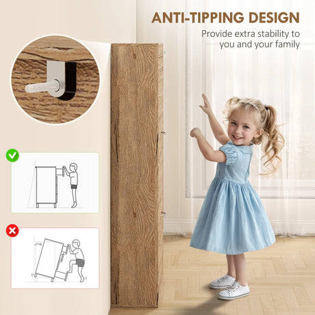 HOMCOM 12-Shoe Flip Drawer Storage Cabinet - Brown Wood-Effect