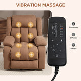 HOMCOM Power Lift Recliner Chair with Massage, Overstuffed Lift Chair for Elderly with Footrest, Remote and Side Pocket, Brown