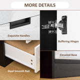 HOMCOM 2 Door Wardrobe, Modern Wardrobe with 3 Drawers and Hanging Rod for Bedroom, High Gloss White