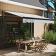 Outsunny 3 x 2.5m Electric Awning with Remote Controller, Aluminium Frame DIY Retractable Awning, UV30+ Sun Shade Canopy for Garden Patio Deck Door Window, Light Grey