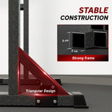 SPORTNOW Heavy Duty Barbell Squat Rack, Adjustable and Multifunctional Weight Power Stand, for Home, Gym - Black