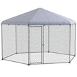PawHut Chicken Coop for 10-15 Chickens, Hens, Rabbits, Ducks, Outdoor Garden Chicken Run, 4 x 3.5 x 2.6m