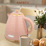 HOMCOM 3kW Rapid Boil Honeycomb Kettle - Pink