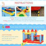 Outsunny Kids Bounce Castle Inflatable Trampoline Slide Pool Basket for Kids Age 3-10, 3 x 2.75 x 2.1m