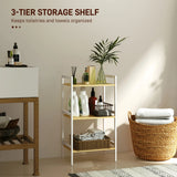 HOMCOM Three-Tier Bamboo Adjustable Shelf Storage Unit
