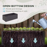 Outsunny Set of 2 Raised Beds for Garden, Galvanised Steel Outdoor Planters with Multi-reinforced Rods for Vegetables, Plants, Flowers and Herbs, 180 x 90 x 59 cm, Dark Grey