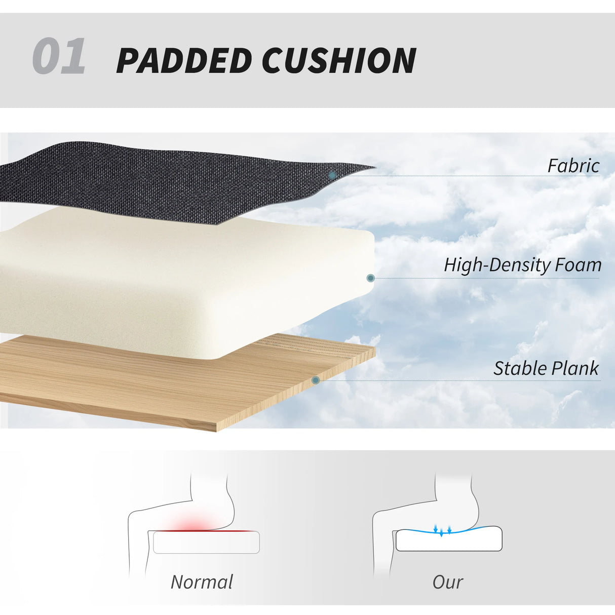 HOMCOM Armless Office Chair No Wheels, Linen Fabric Criss Cross Legged Desk Chair with Wide Seat, Thick Padding, Tilt Function, Height Adjustable Swivel Computer Seat for Home, Black