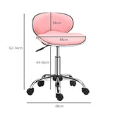 HOMCOM Adjustable Rolling Swivel Beauty Salon Chair, Stool for Spa, Pink