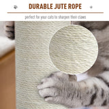 PawHut Cat Tree for Indoor Large Cats 113cm Kitten Tower Condo Jute Scratching Post Kitten Play House Activity Center Furniture