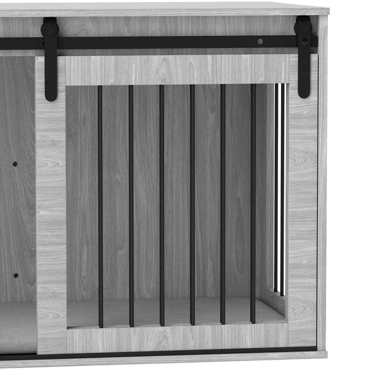 PawHut 46.46'' Dog Crate Furniture with Removable Cushion & Security Latch for Extra Large Dogs - Grey