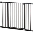 PawHut Dog Gate Pet Safety Gate Stair Barrier Pressure Fit Adjustable 76-82/86-97/101-107 cm, Black