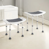 HOMCOM Shower Chair, Adjustable Height Shower Stool with Aluminium Frame and Non-Slip Feet, Bathtub Stool Seat for Elderly Disabled Handicap, Grey