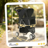 PawHut 3 Wheel Pet Stroller for Small and Miniature Dogs, Black