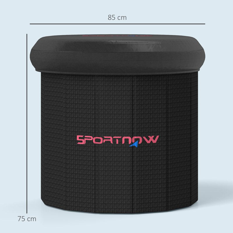 SPORTNOW 300L Outdoor Ice Bath Tub, with Lid, Cover, Carry Bag, Black