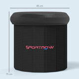 SPORTNOW 300L Outdoor Ice Bath Tub, with Lid, Cover, Carry Bag, Black