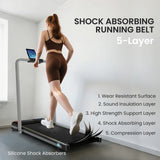 SPORTNOW Folding Walking Treadmill, Under Desk Walking Pad with Incline, Silver Tone