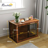 PawHut Dog Crate Furniture with Flip-up Top, 2 Doors, for Large Dogs, 98 x 60 x 65.5cm, Rustic Brown